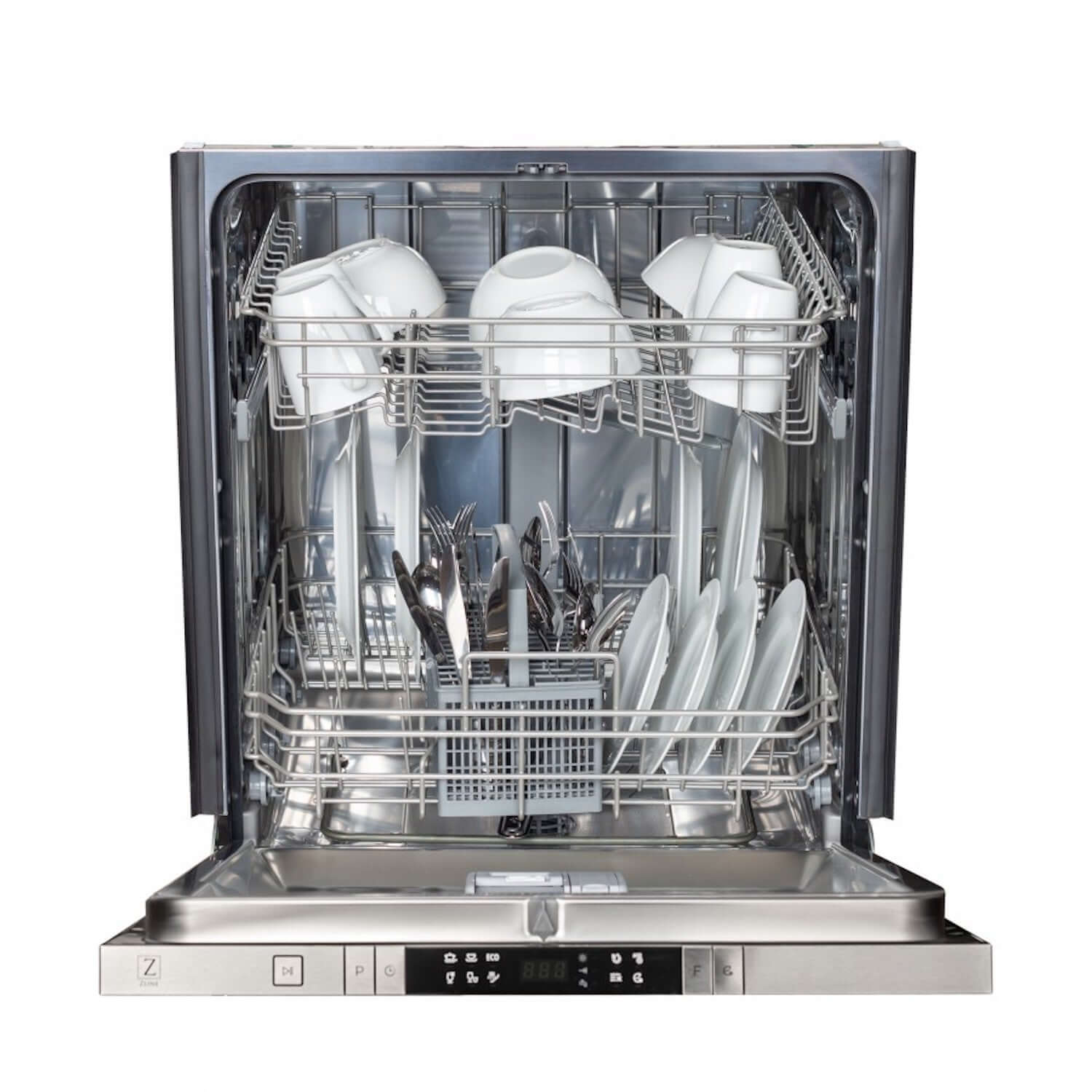 ZLINE 24 Inch Built-In Dishwasher - Stainless Steel Panel & Tub, Modern Handle, Ultra Quiet 52dBa (DW SN 24) - Perfect for Small Kitchens & Open-Concept Homes