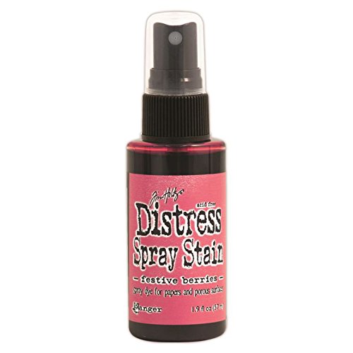 Brand New Tim Holtz Distress Spray Stains 1.9oz Bottles - Festive Berries - Water-Based Ink for Card Making, Scrapbooking & Mixed Media Art Projects
