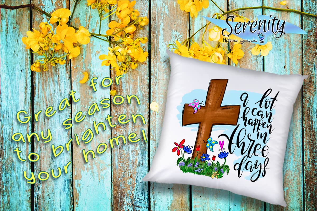Easter Spring Throw Pillow Cover 16x16 Inches - Soft Decorative Cushion for Sofa, Couch, Bed - White Aesthetic Home Decor for Living Room, Bedroom - Perfect for Easter Decorations, Spring Home Styling