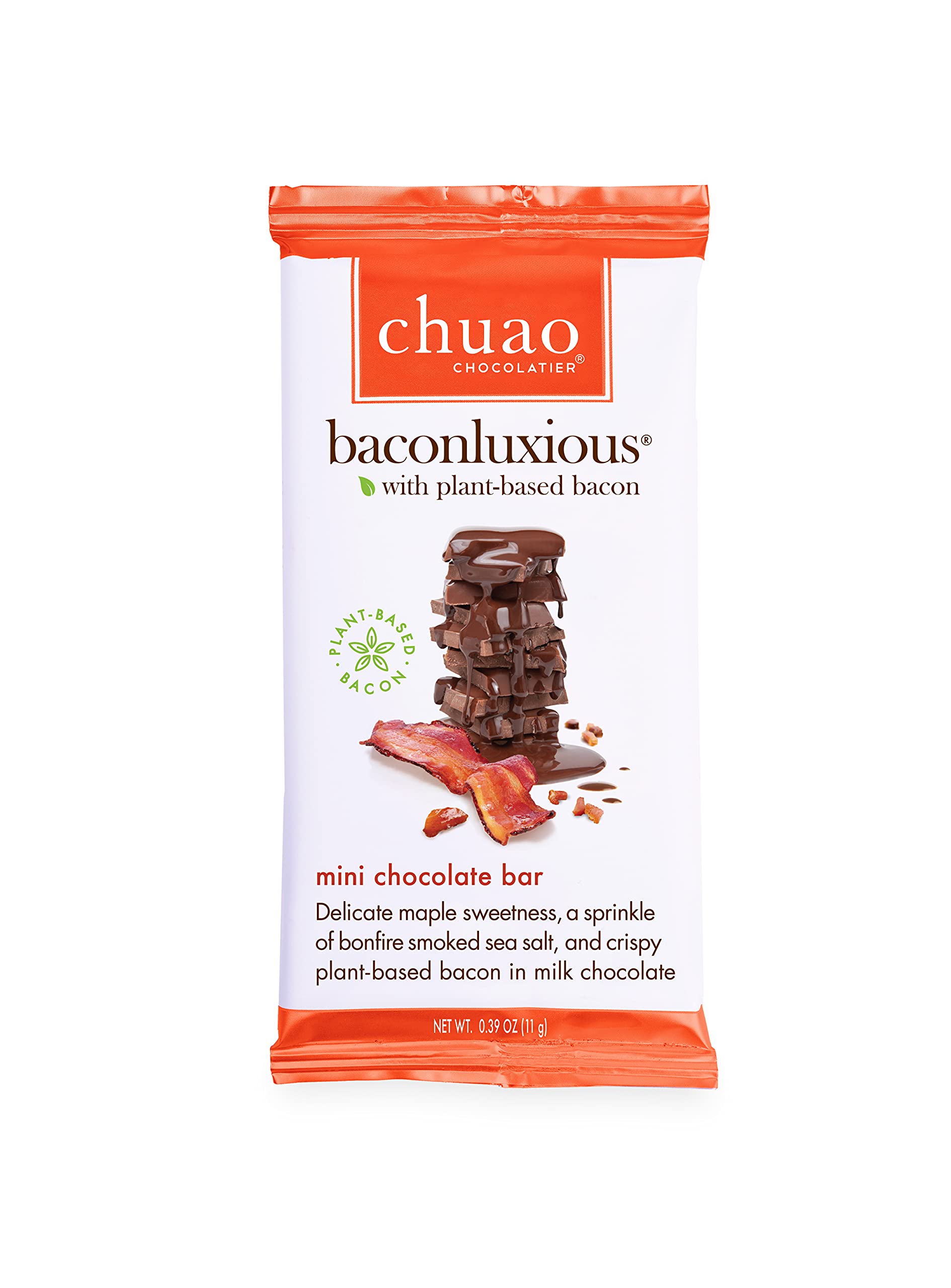 Chuao Baconluxious Chocolate Bars - Vegan Bacon Milk Chocolate for Gifts & Birthdays - 24 Pack