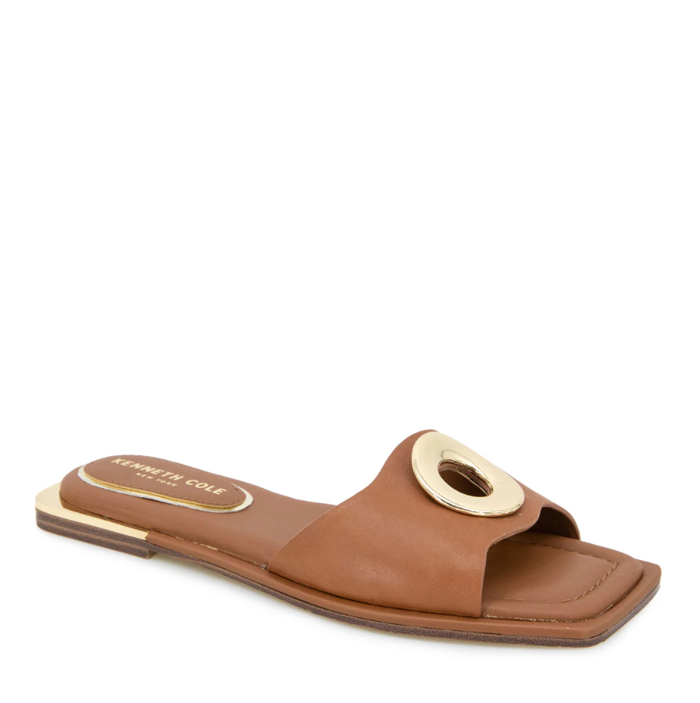 Kenneth Cole Women's Asher Leather Loafers in Tan - Comfortable Slip-On Shoes for Work, Office & Casual Outfits