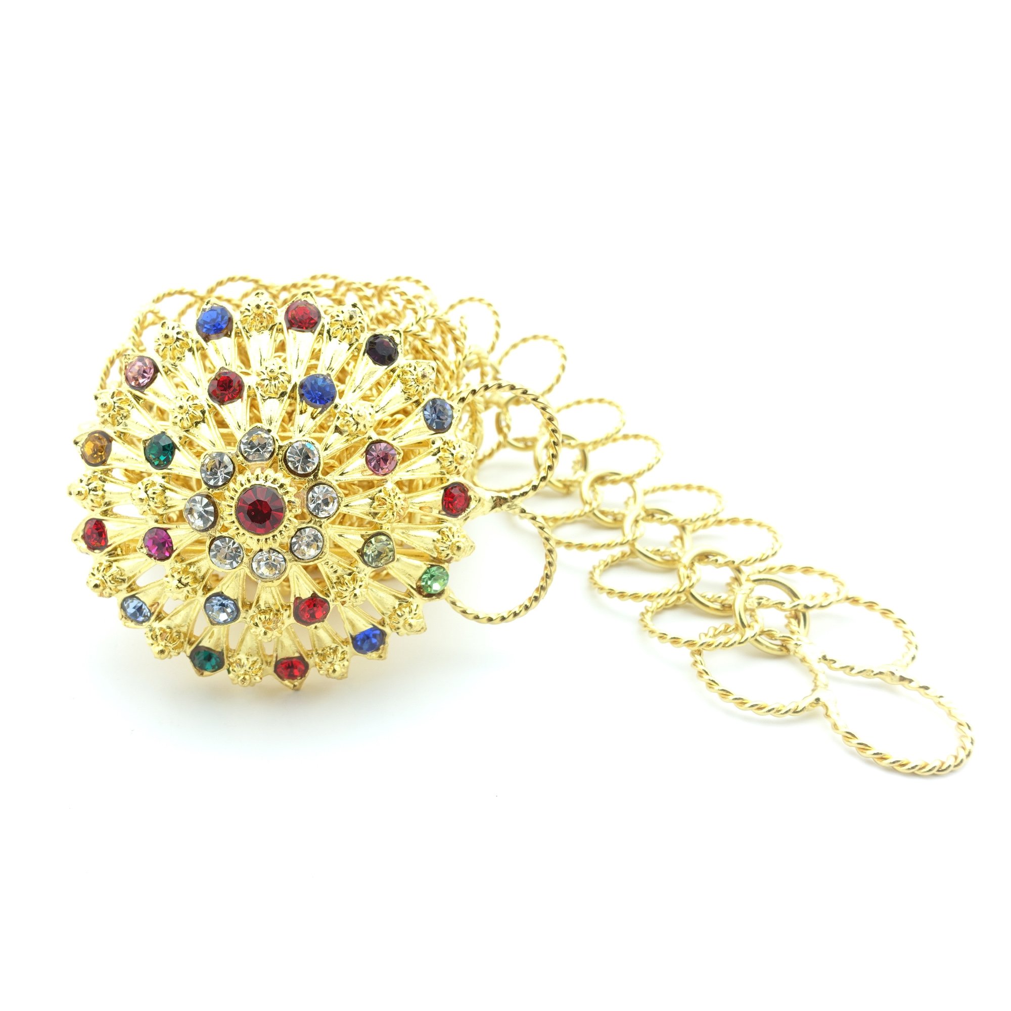 Thai Gold Plated Crystal Belt - Elegant Costume Accessory for Dances & Weddings
