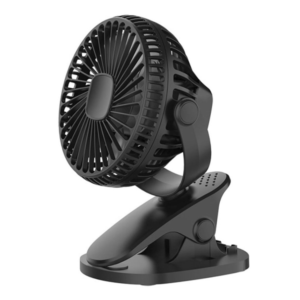 1PC Clip on Fan - Portable USB Rechargeable Mini Desk Fan with 1200mAh Battery, Black - Perfect for Office, Bedside, Baby Stroller & Travel Use