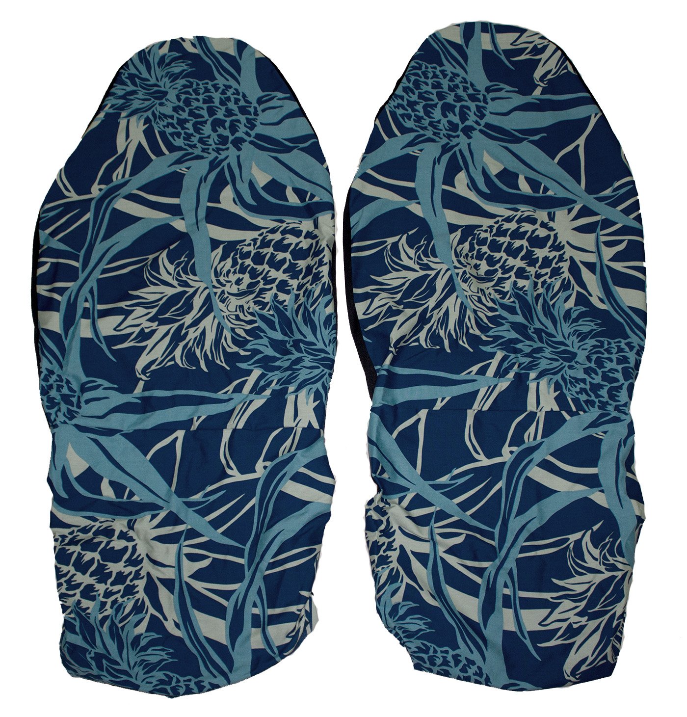 Hawaiian Pineapple Car Seat Covers - Set of 2 Front Bucket Seat Protectors, Navy Blue Hawaiian-Made Car Accessories | Perfect for Beach Trips & Tropical Vacations