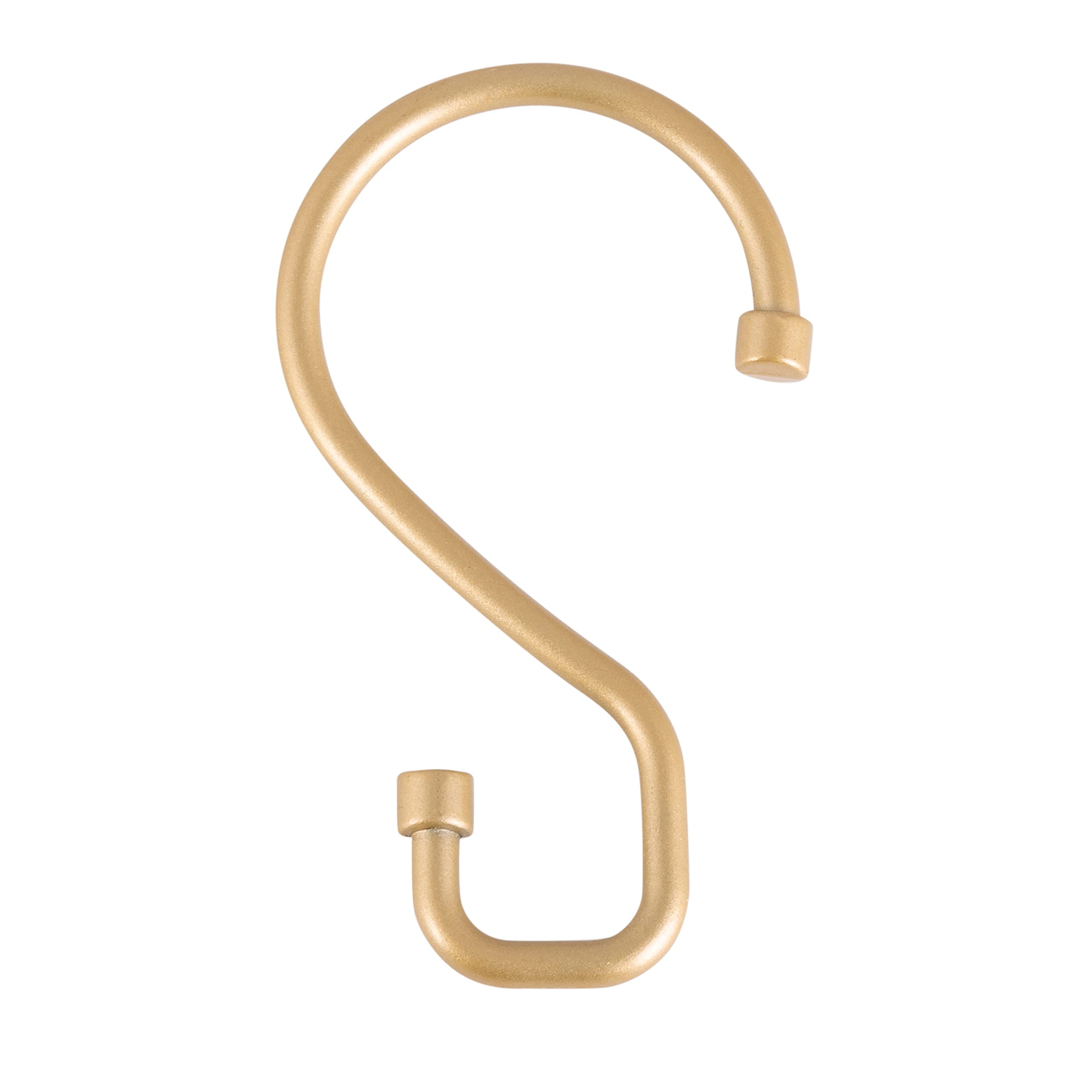 Bath Bliss 12 Pack S-Hook Shower Curtain Rings - Metal S-Shaped Hooks for Easy Glide Installation - Satin Gold Finish - Perfect for Hanging Mugs, Pans & Towels in Bathroom, Kitchen & Dorm Room Organization