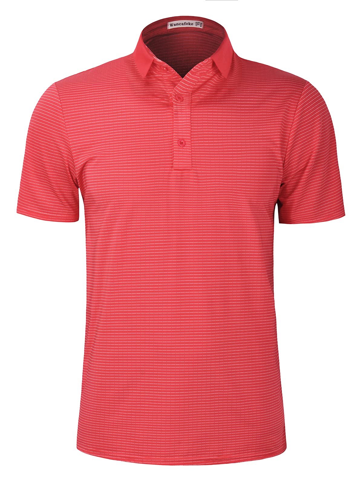 Wancafoke Men's Short Sleeve Polo Shirt - Moisture Wicking Golf Shirt with Collar - Breathable Performance T-Shirt for Casual Wear, Sports & Outdoor Activities