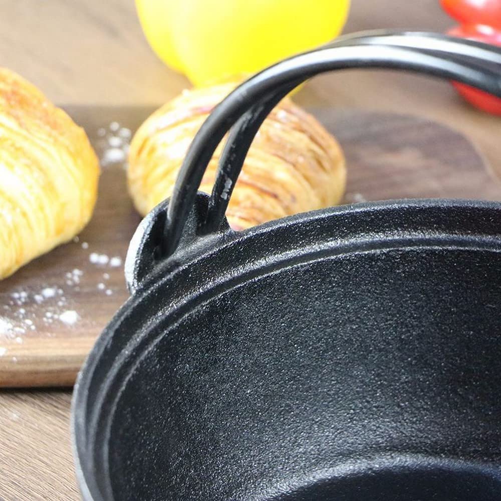 Premium Japanese Cast Iron Shabu Shabu Hot Pot with Lid - 9.5 Inch Sukiyaki Nabe Pot for Authentic Japanese Cooking | Perfect for Home Dining, Party Serving & Asian Cuisine Preparation