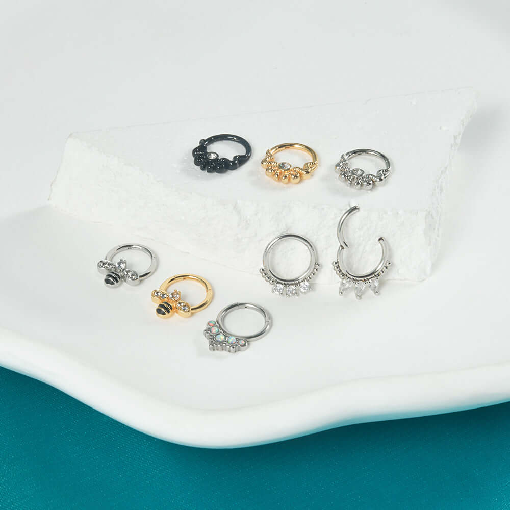 Gothic Snake Bee Nose Ring - Stainless Steel Body Jewelry DL7192 for Women | Perfect for Goth Fashion, Piercing Lovers & Alternative Style Accessories