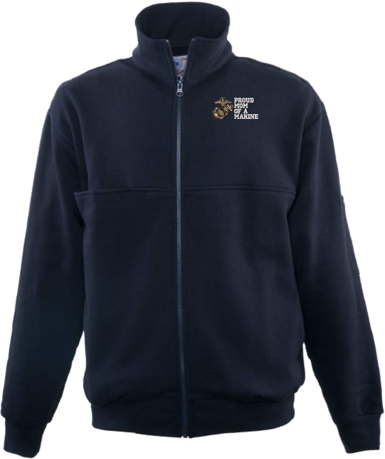 Proud Mom of a Marine - U.S. Marine Corps Inspired Athletic Zip-Up Hoodie for Military Support & Firefighter Apparel | Perfect for Workouts, Casual Wear & Patriotic Events
