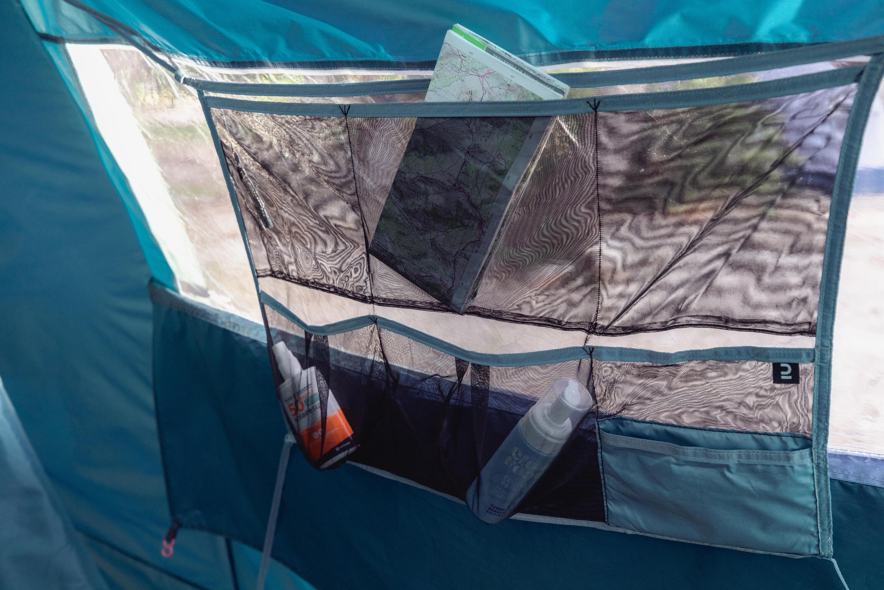 Quechua Universal Tent 6-Pocket Organizer - Camping Gear Storage for Tents, RVs & Outdoor Adventures - Perfect for Hiking, Backpacking & Family Camping Trips