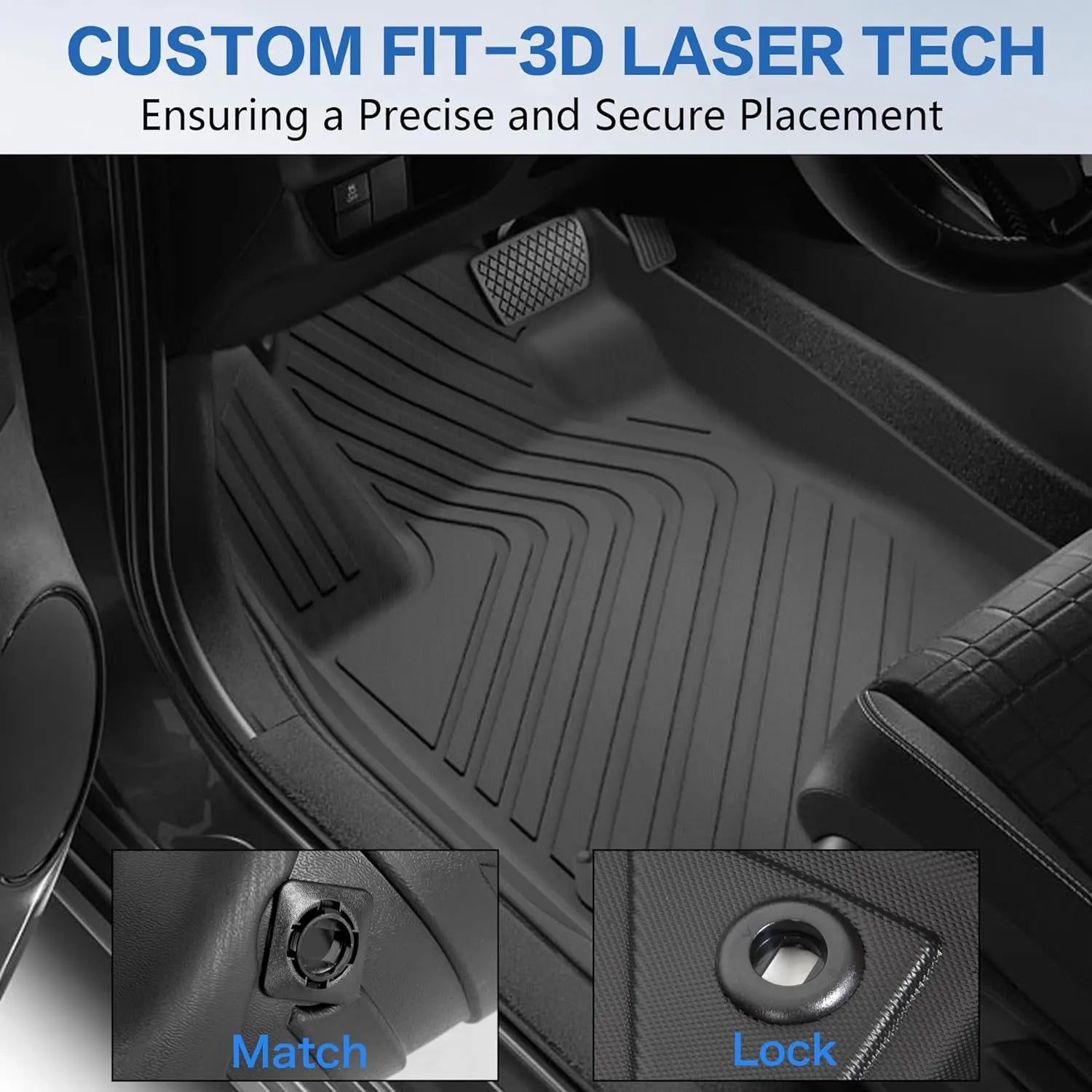 Premium All-Weather Floor Mats for Honda CR-V 2023-2024 & Hybrid Models - Complete 4-Piece Set with Cargo Liner | Durable, Custom Fit Car Mats for Year-Round Protection - Perfect for Daily Commutes, Road Trips & Family Adventures