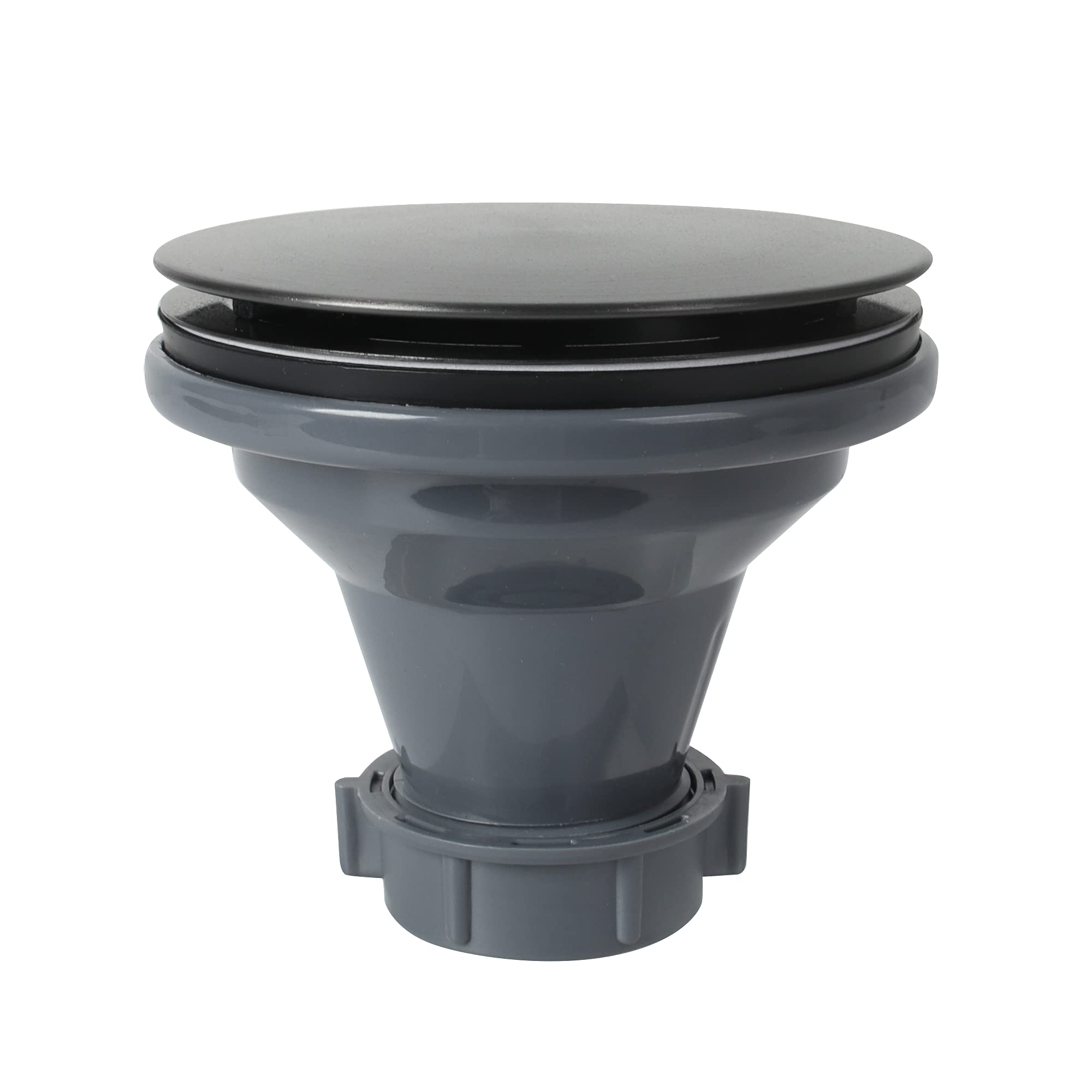 Black Kitchen Sink Drain Assembly - 3.5 Inch Stainless Steel Strainer & Stopper with Decorative Cover - Perfect for Bathroom, Laundry, and Utility Sink Drainage