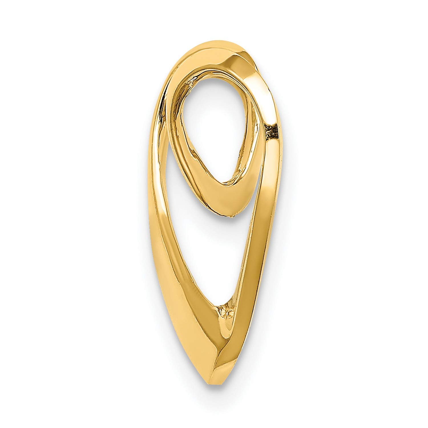 14k Yellow Gold Polished Heart Chain Slide Pendant - 16mm x 16mm - Elegant Jewelry Gift for Women - Perfect for Valentine's Day, Anniversary & Special Occasions