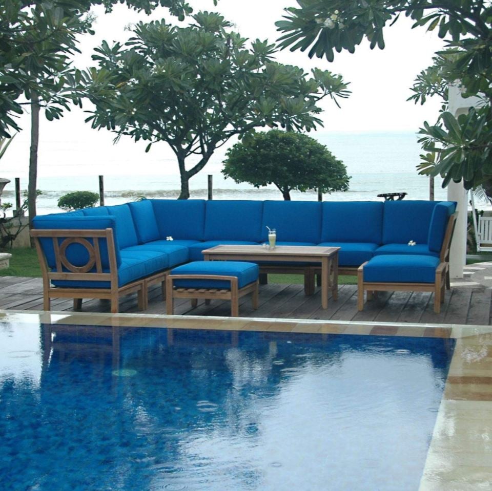 Anderson Teak Natsepa 11-Piece Modular Outdoor Furniture Set - Patio, Garden, Poolside Seating (Set 138)