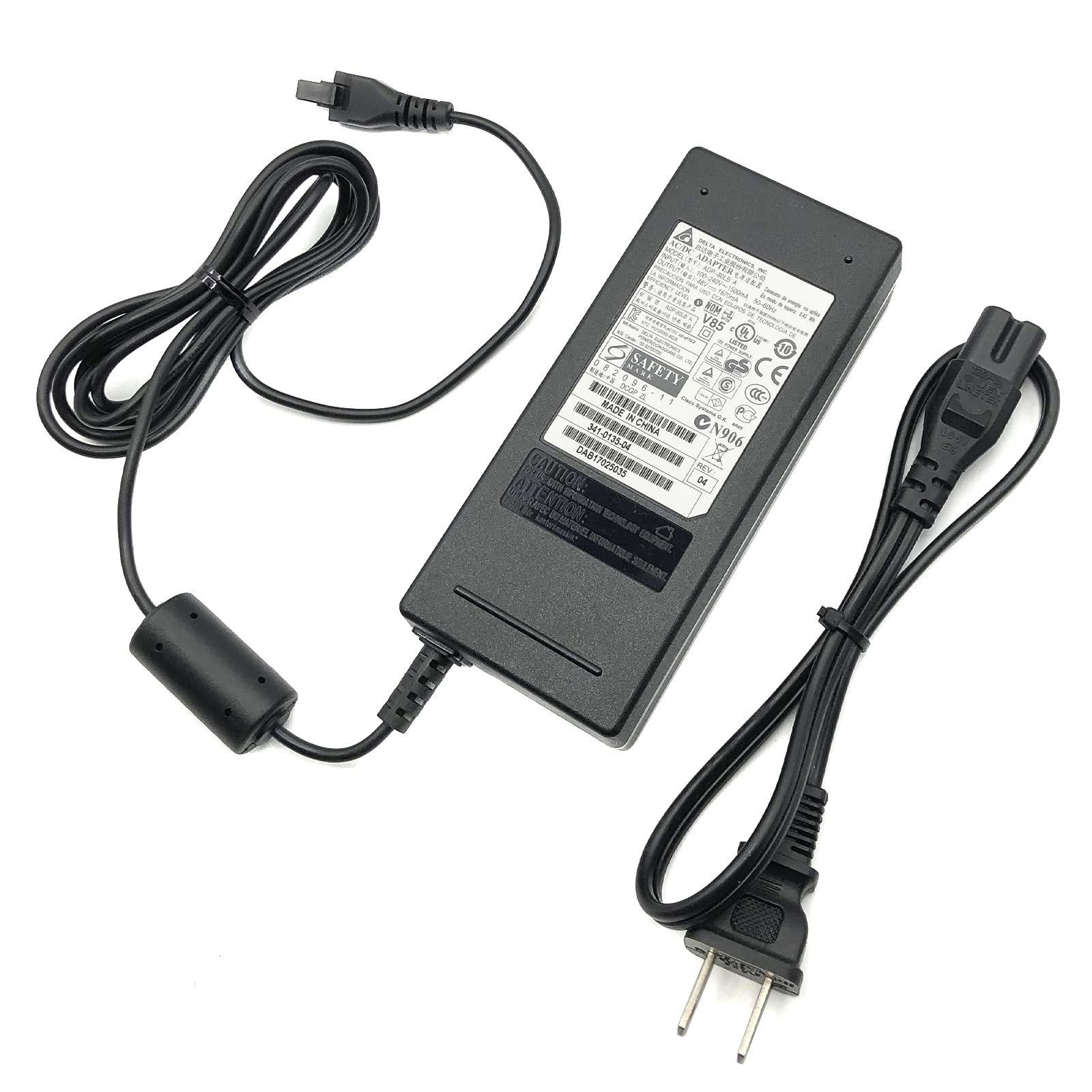 Delta ADP-80LB 48V 1.67A Power Supply (Model A 341-0135-04) with Power Cord - Genuine OEM Replacement for Industrial Equipment & Networking Devices
