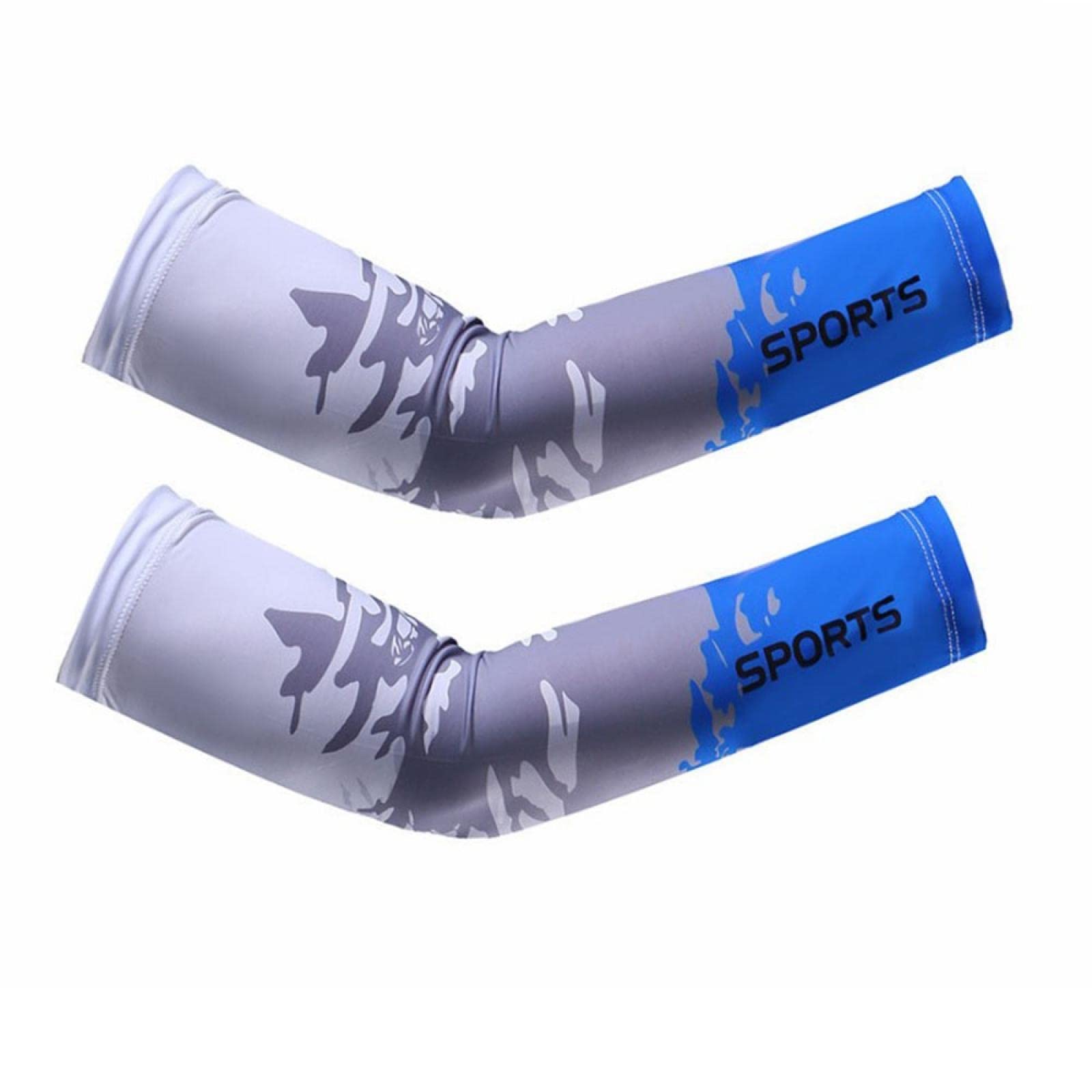 XKUN 3PCS UV Protection Arm Sleeves for Women & Men - Cooling Sports Sleeve Covers for Cycling, Running, Biking - Breathable Sun Protective Arm Warmers (Blue) - Perfect for Outdoor Activities, Workouts, and Sun Safety
