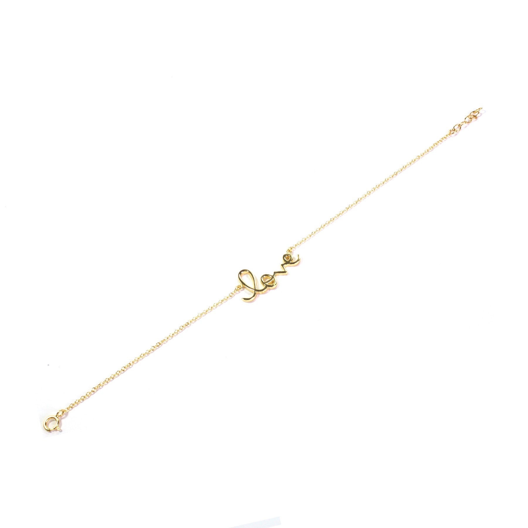 Large Gold Love Letter Bracelet - Elegant Engraved Jewelry for Women - Perfect for Anniversaries, Valentine's Day & Romantic Gifts