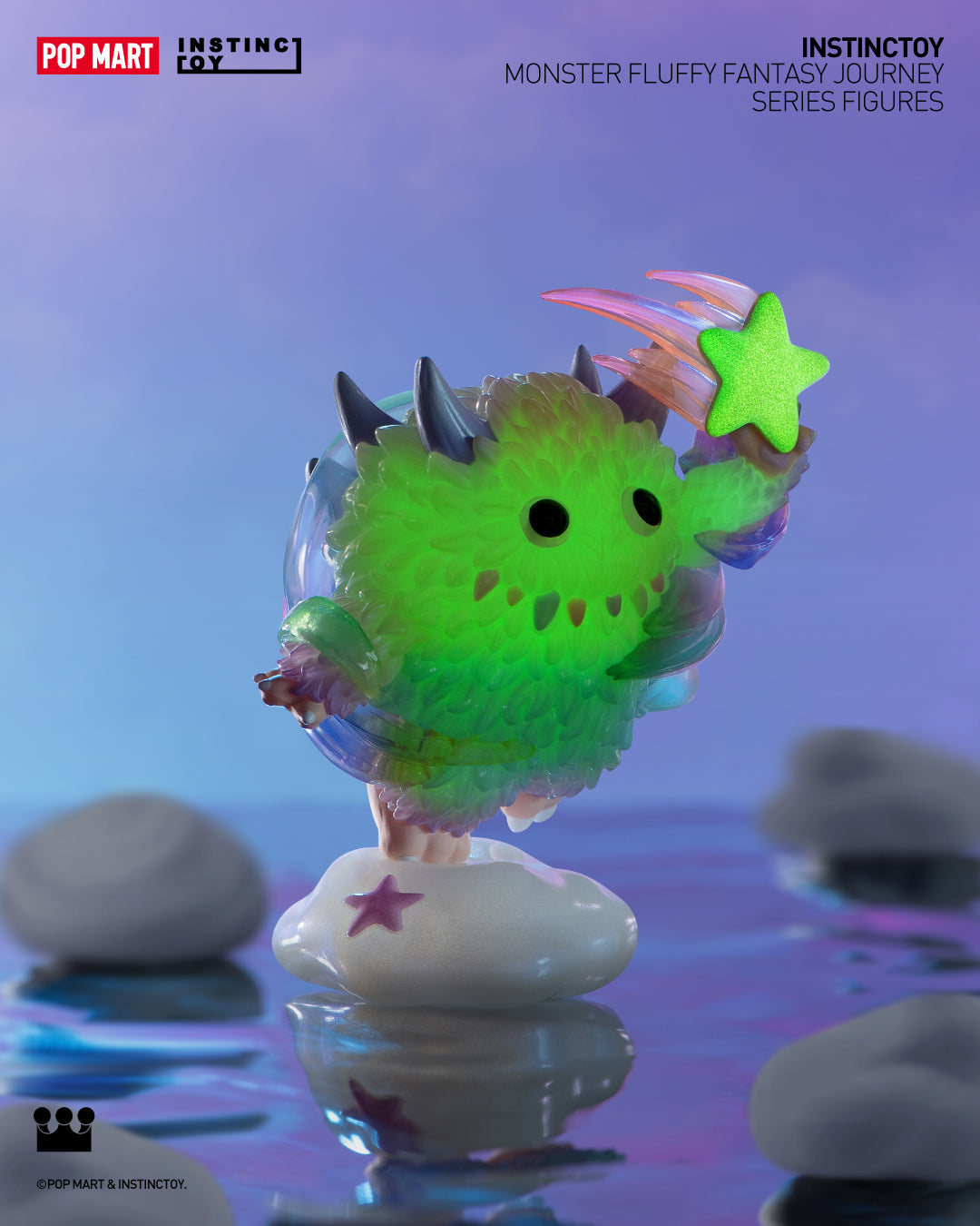 POP MART INSTINCTOY Monster Fluffy Fantasy Journey Series Collectible Figures - Cute Anime Character Display for Home Decor, Office Desk & Gift Giving