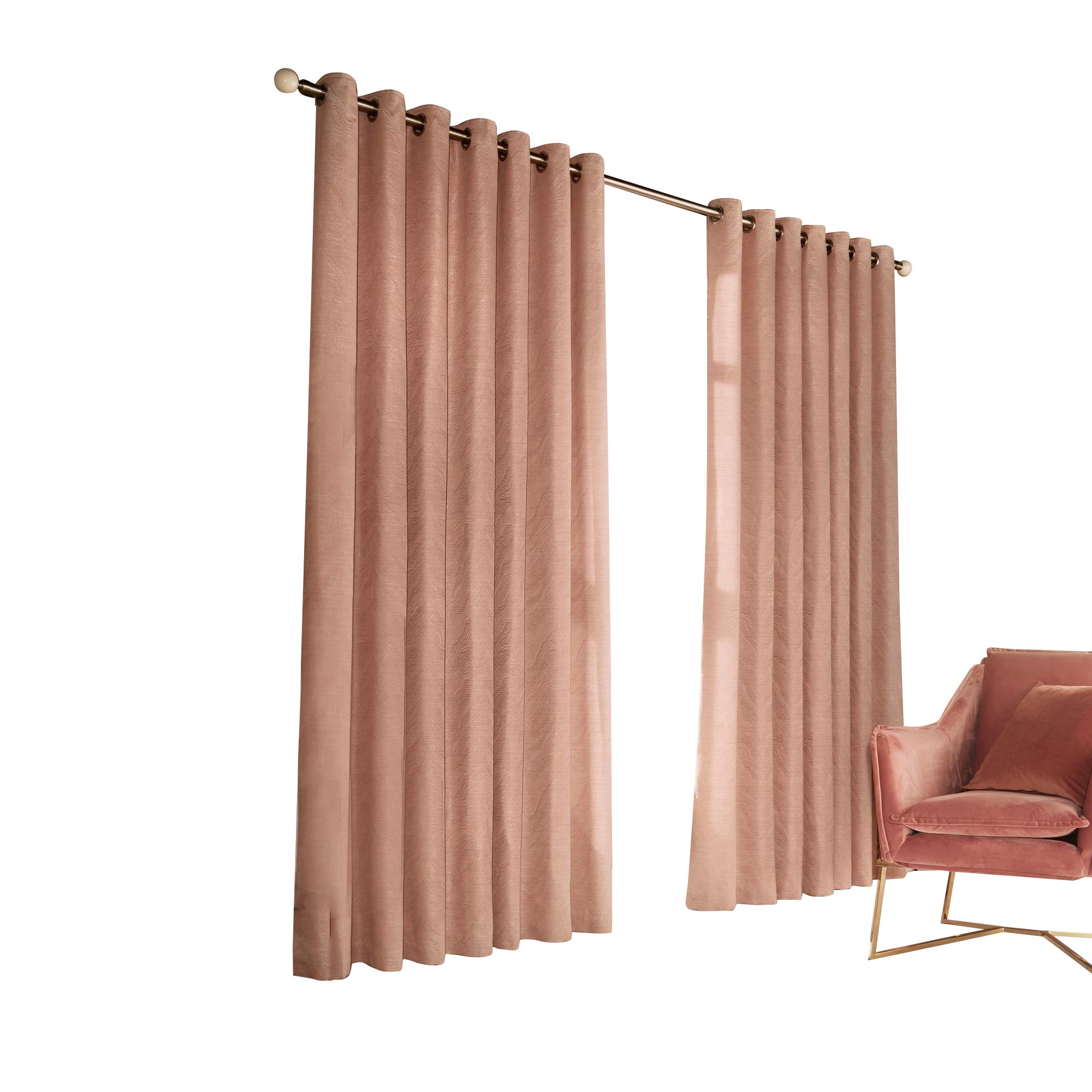 Himalaya Jacquard Design Eyelet Curtains (Pair) - Elegant Window Treatments for Living Room & Bedroom - Light Filtering & Privacy Sheer Drapes for Home Decor