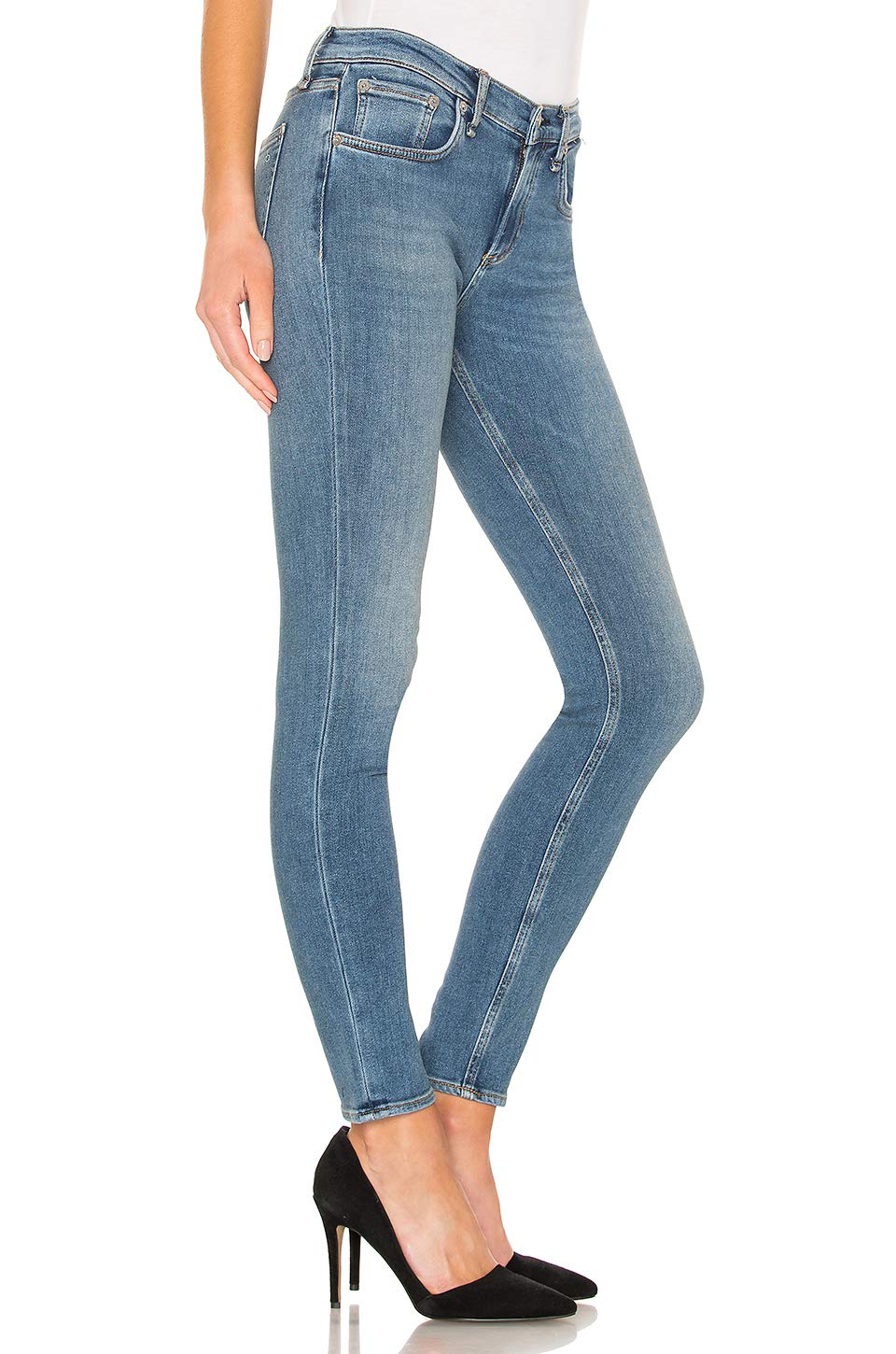 rag & bone Mid Rise Skinny Jeans for Women - Slim Fit Stretch Denim Pants in Sterling Wash | Perfect for Casual Wear, Office Outfits & Night Out Looks