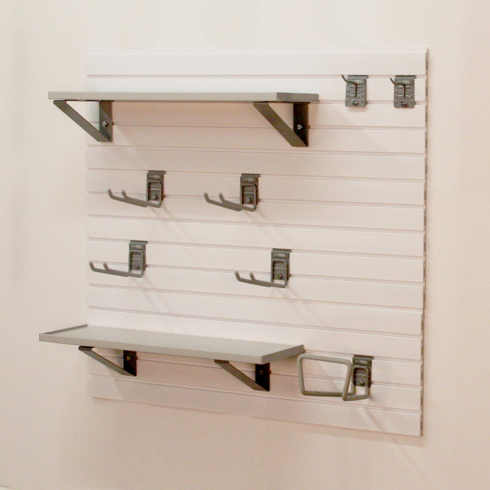 Premium Home Gym Slatwall Storage System - Wall Mounted Fitness Equipment Organizer for Dumbbells, Resistance Bands & Workout Gear | Perfect for Garage Gym, Basement & Home Workout Space