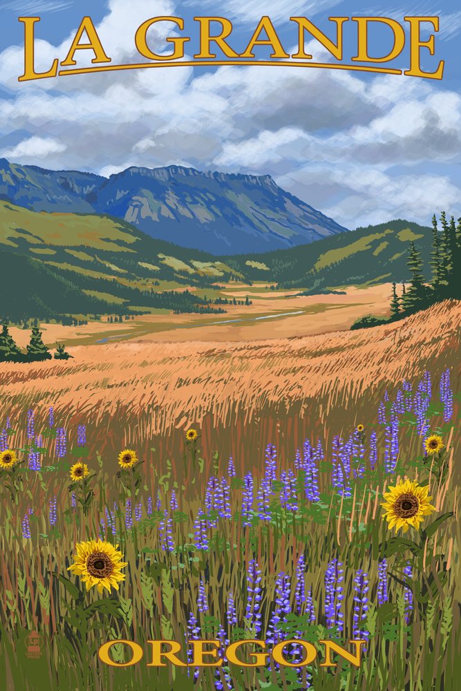 La Grande Oregon Mt. Emily Landscape Art - 16x24 Wrapped Canvas Wall Decor for Living Room, Bedroom & Office - Nature Inspired Home Artwork