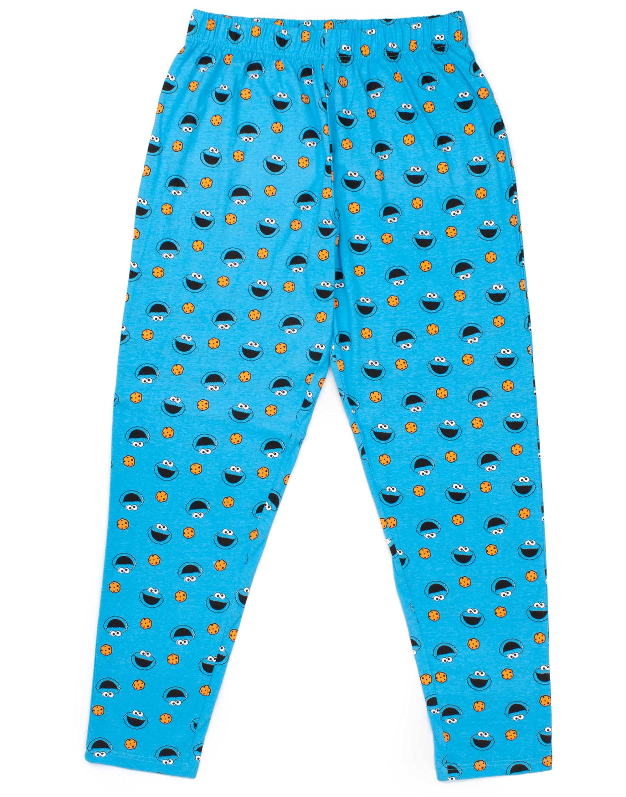 Sesame Street Cookie Monster Pajama Set for Men - Soft Blue Muppet T-Shirt & Pants Sleepwear (X-Large) - Perfect for Christmas Gifts, Birthday Presents & Cozy Family Movie Nights
