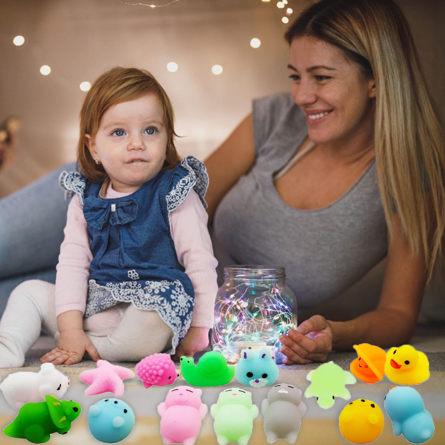 30 Pcs Mochi Squishy Toys - Kawaii Mini Stress Relief Toys for Kids, Easter Egg Stuffers, Party Favors, Classroom Prizes & Goodie Bag Fillers - Perfect for Birthday Parties, Easter Baskets, Treasure Boxes & Pinata Fillers