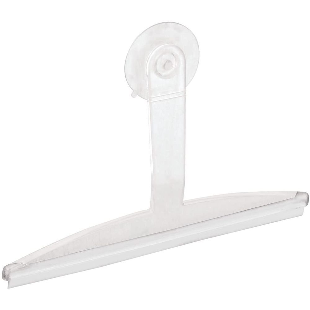 iDesign Classic Suction Shower Squeegee - Bathroom Window Glass Cleaner with Strong Suction Cups for Streak-Free Shine - Perfect for Shower Doors, Mirrors & Tiles