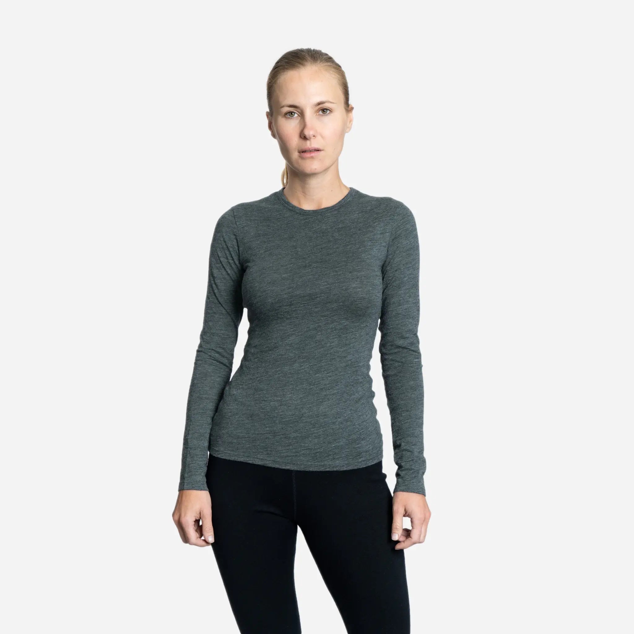 Ultralight Women's Alpaca Wool Long Sleeve T-Shirt - 160 GSM Soft & Warm Base Layer for Winter Hiking, Yoga & Casual Wear