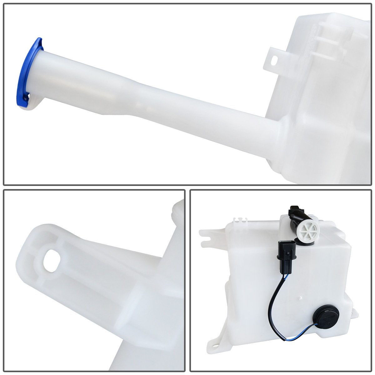 06-10 Hyundai Sonata Windshield Washer Reservoir Tank with Level Sensor & Fluid Pump - Replacement Part for Windshield Cleaning System