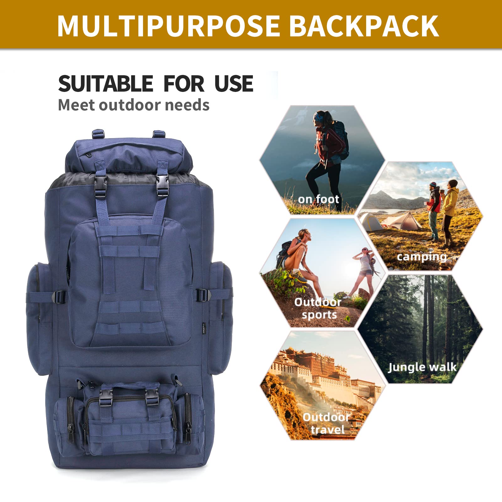 Tactical Military Backpack MOLLE Assault Pack - Durable Outdoor Hiking Camping Backpack for Men - Perfect for Hiking, Travel, and Survival Gear