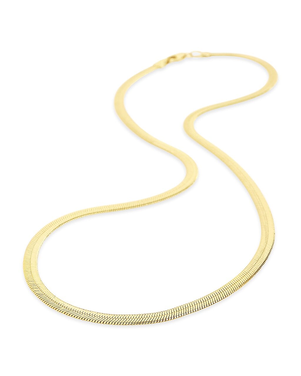 Stylish Men's Herringbone Chain Necklace 14K Gold Plated Stainless Steel - Perfect for Casual Wear, Date Nights & Gifts
