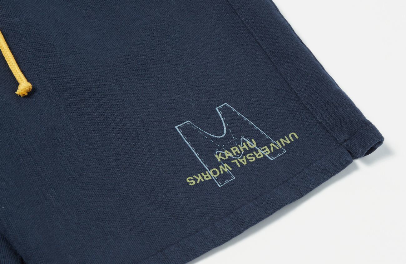KARHU X UNIVERSAL WORKS Men's Running Track Shorts - Navy Blue Athletic Shorts for Jogging, Gym & Casual Wear