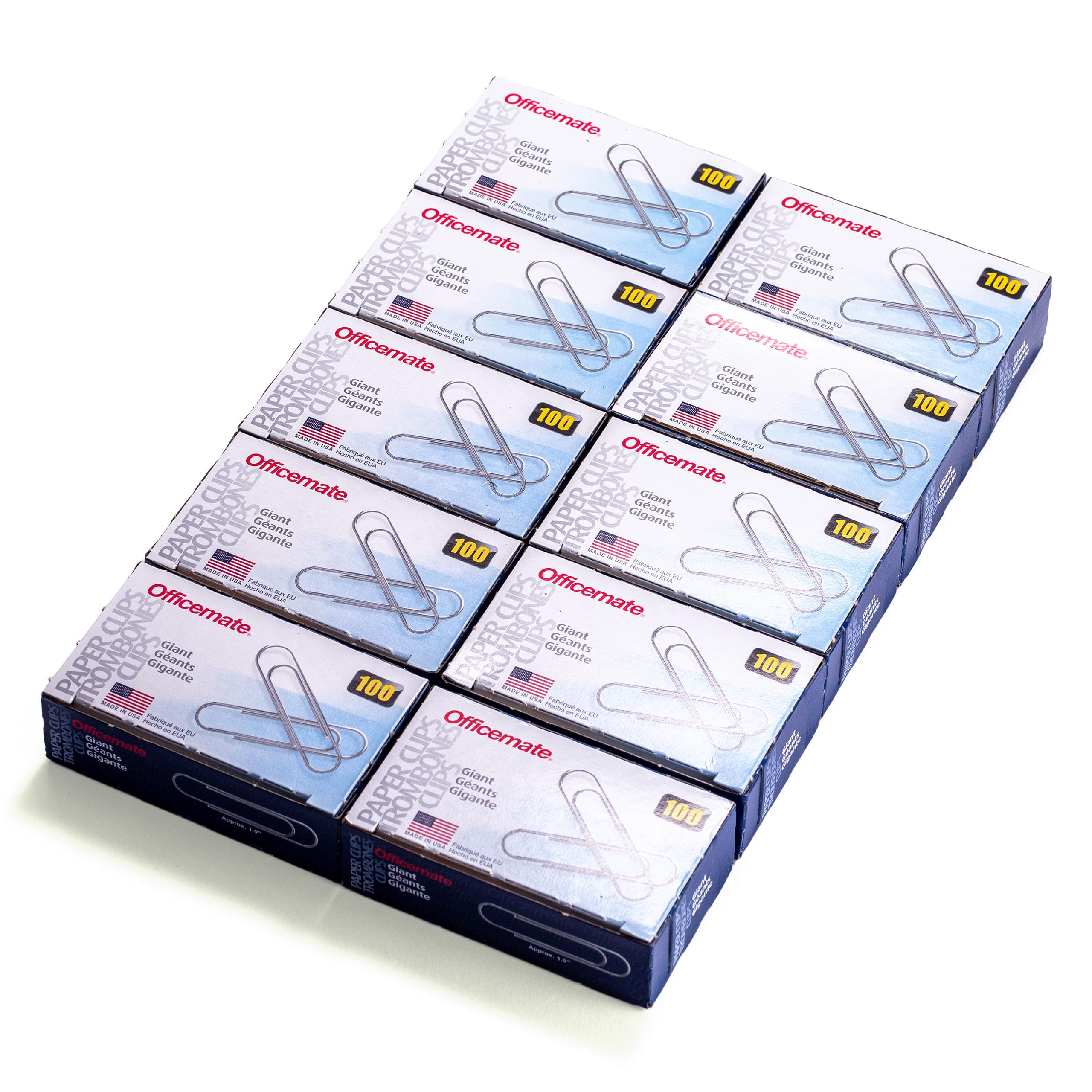 Officemate Giant Paper Clips - 1000 Count (10 Boxes of 100) for Office, School & Home Organization - Heavy Duty Document Clips for Files, Reports & Craft Projects
