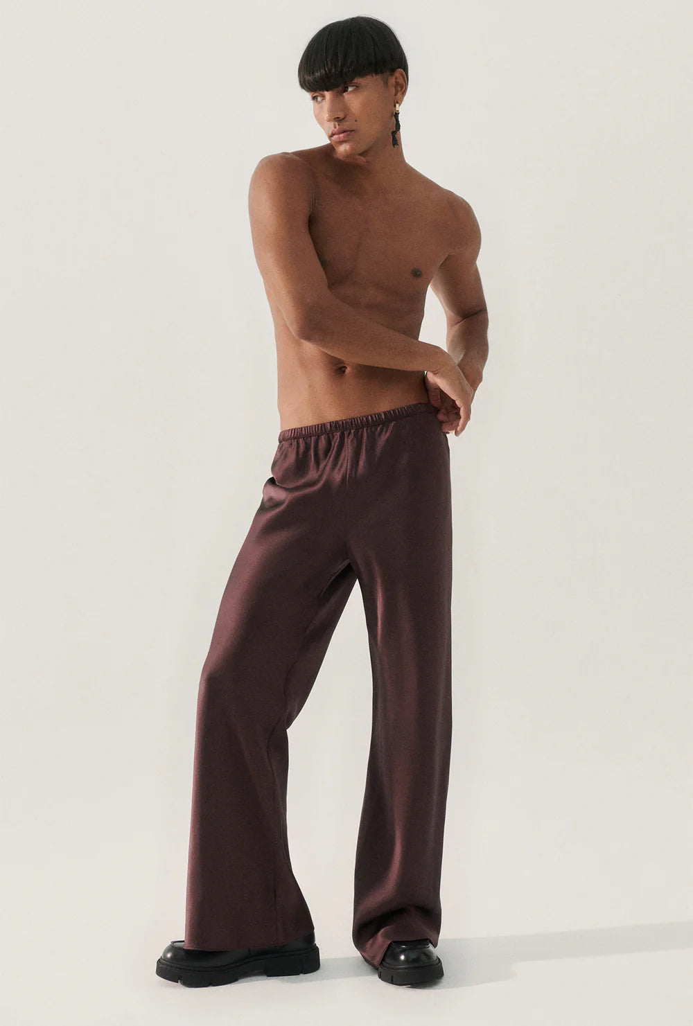BIAS CUT PANTS in Cacao Brown - Flowy High Waist Trousers for Women | Perfect for Office Wear, Casual Outfits & Special Occasions
