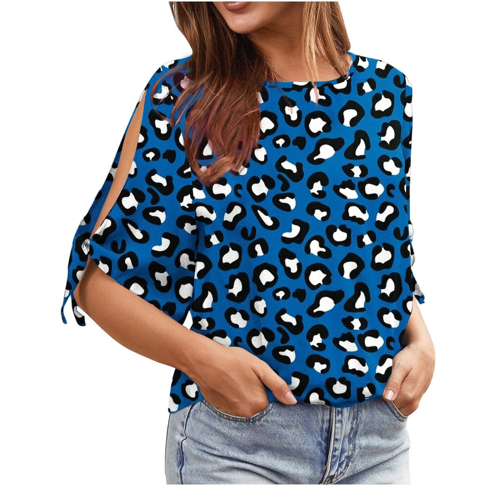 Women's Fashion Short Sleeve Round Neck Printed T-Shirt - Open Sleeve Design for Casual Wear, Beach Outfits, and Summer Vacation Style