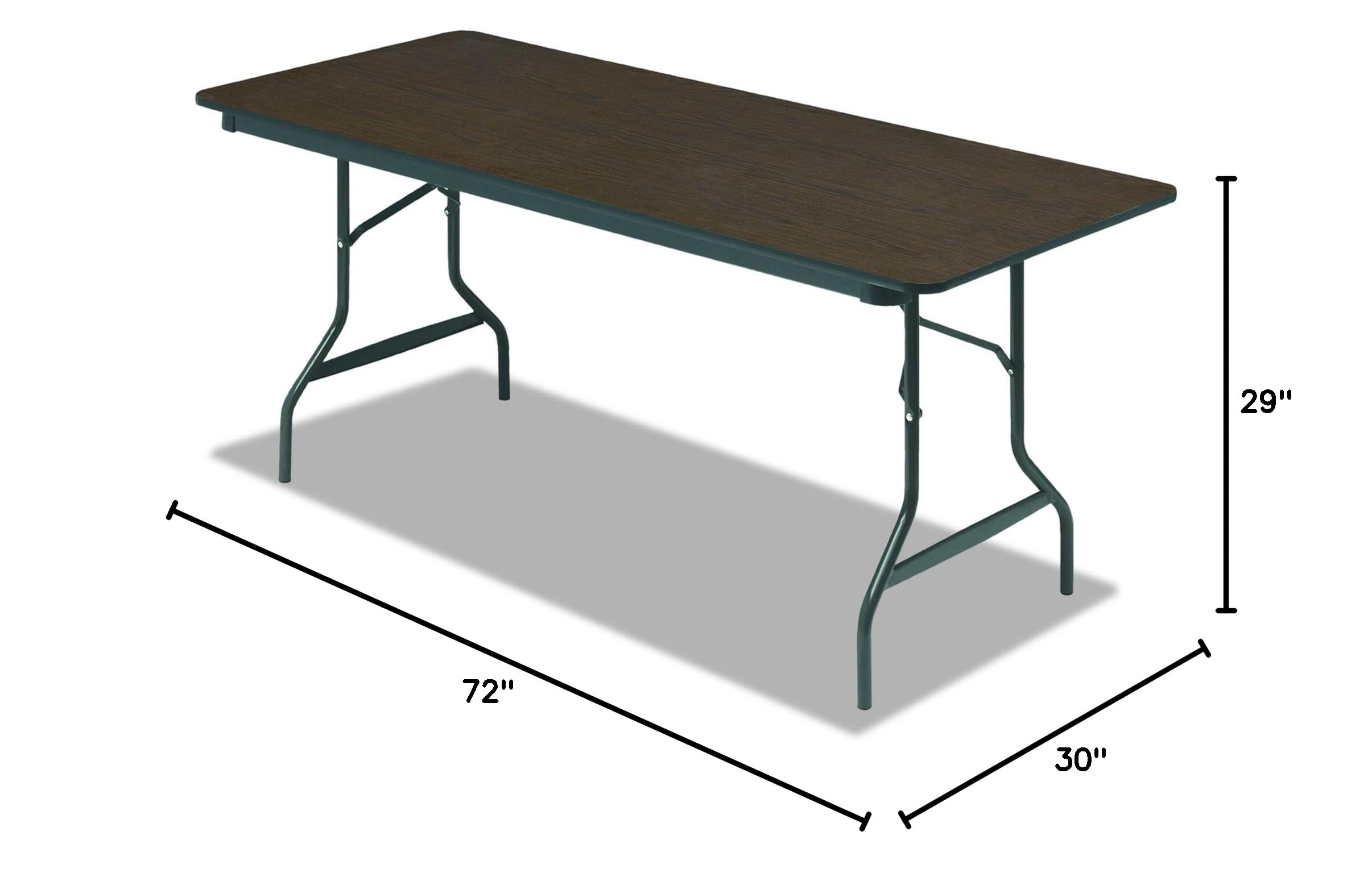 Classic Walnut Wood Laminate Folding Table 30x72 Inches - Durable Office & Home Workspace Solution by Iceberg OfficeWorks (Made in USA) - Perfect for Meetings, Events & Small Space Living