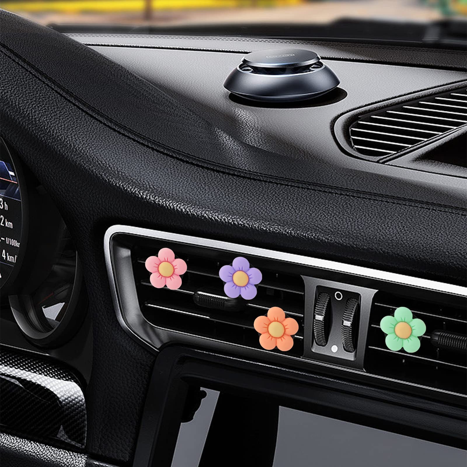 6PCS Daisy Air Vent Clips with Aromatherapy Pads - Cute Car Air Fresheners for Women, Car Vent Accessories & Interior Decor - Perfect for Sedans, SUVs and Office Spaces