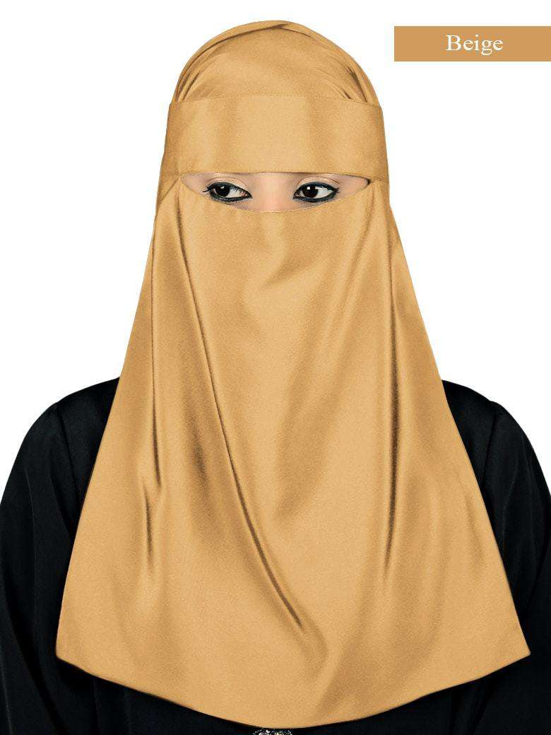 Lamah Niqab with Square Hijab and Headband Set - Perfect for Muslim Women's Prayer, Modest Fashion, and Everyday Wear