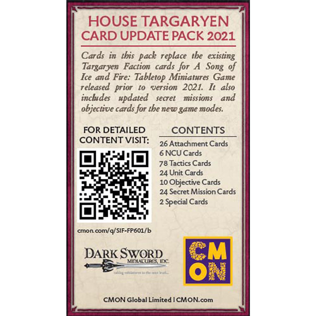 Game of Thrones SIF: Targaryen Faction Pack - Collectible Card Game Expansion for Fantasy Strategy Battles - Perfect for Game Nights & Tournaments