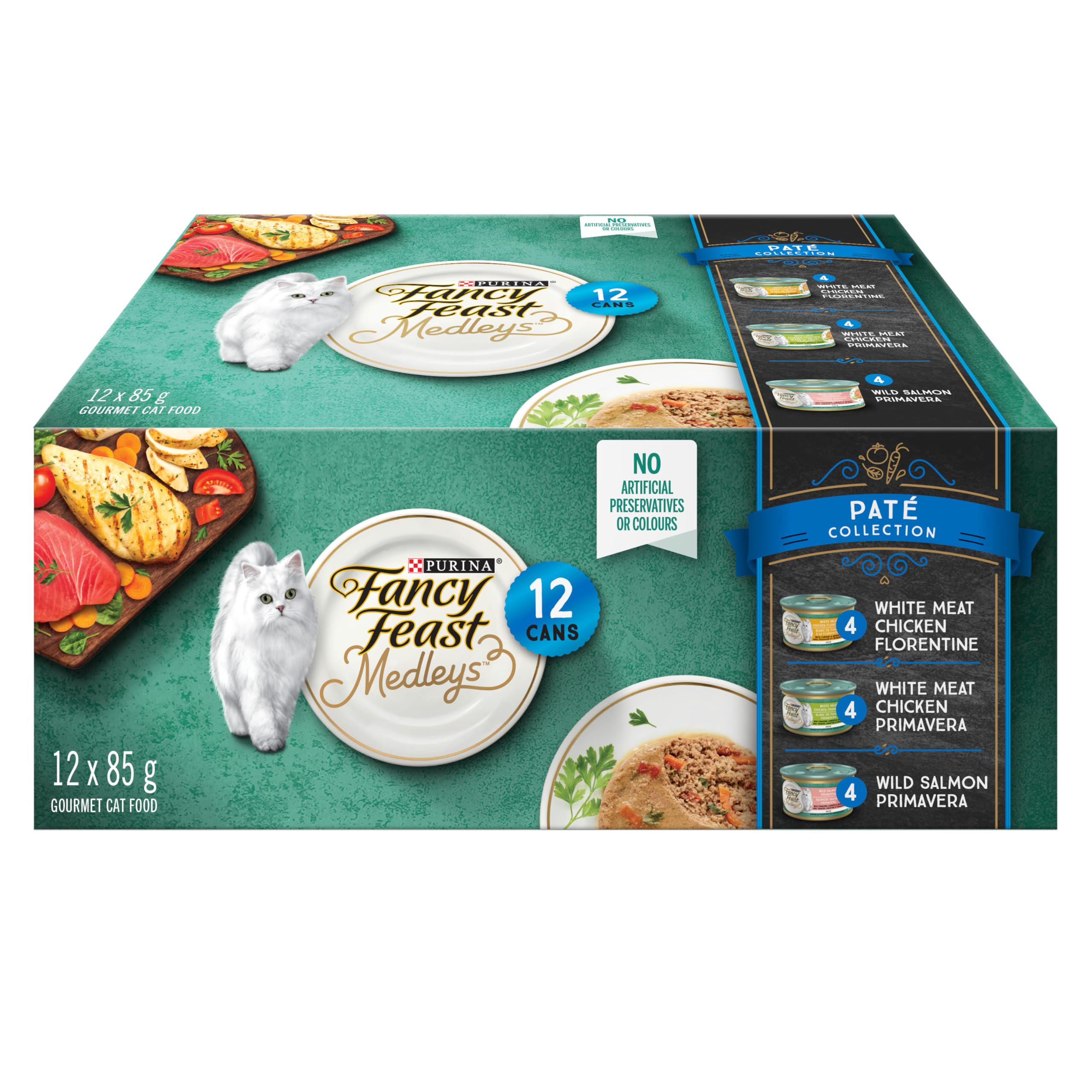 Fancy Feast Medleys Wet Cat Food Pate Variety Pack - 3 Delicious Flavors (12 x 85g Cans) | Gourmet Meal for Adult Cats | Perfect for Picky Eaters & Special Occasions