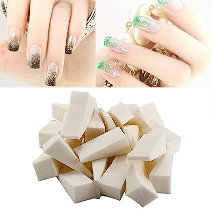 Hebezon Makeup Sponge for Powder & Foundation | Small Triangle Puff for Wet & Dry Application | Blending Sponge for Face Makeup (Pack of 2) | Perfect for Nail Art, Manicure Sealing & Professional Makeup Application