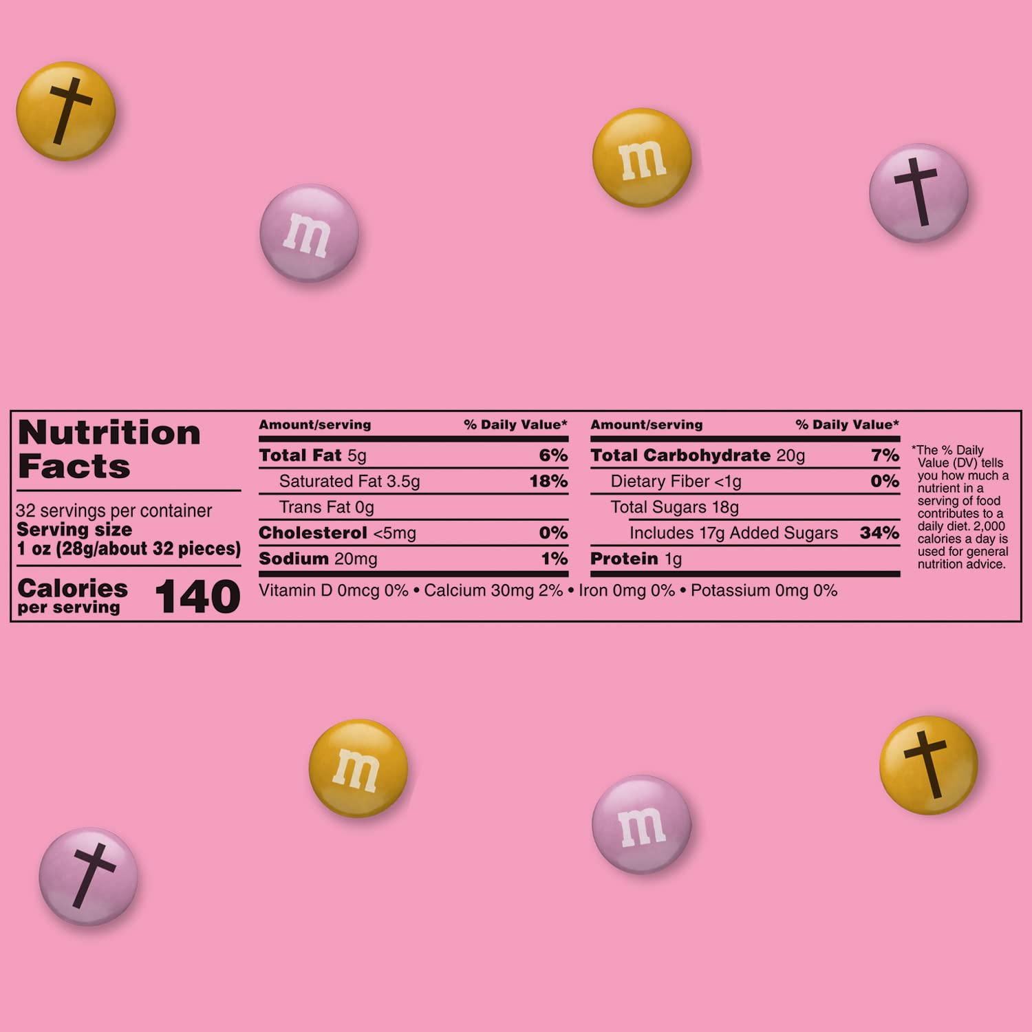 M&M'S Milk Chocolate Baptism Candy for Girls - 5lb Bulk Candy with Cross Design, Perfect for Christening Gifts, Baby Shower Favors, Cupcake Decorations & Baptism Party Supplies | Great for Church Events, Sunday School Treats & Religious Celebrations
