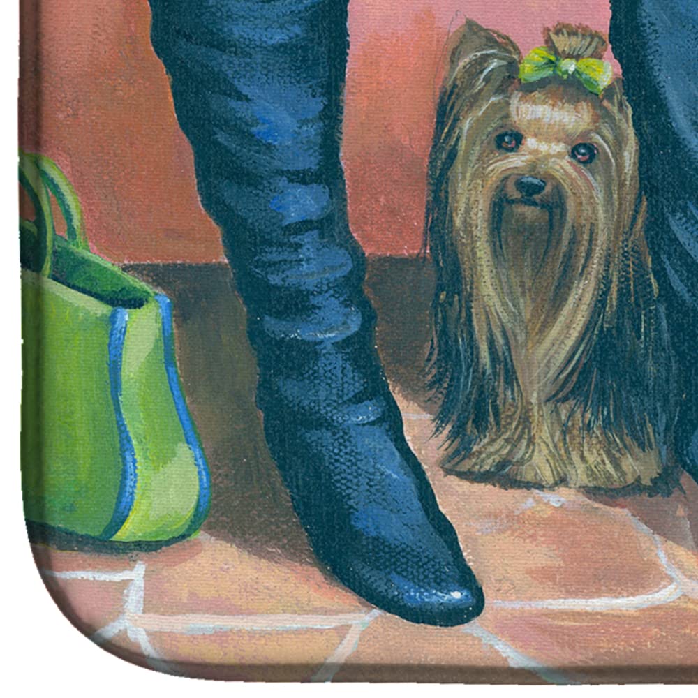 Yorkie Dish Drying Mat - Absorbent Kitchen Counter Mat for Dishes, 14x21