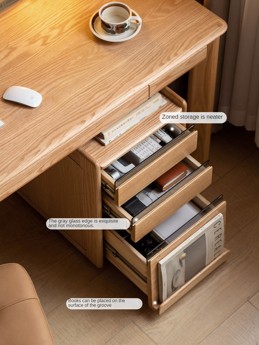 Solid Wood Bookcase - Oak, Cherry, Black Walnut - Multifunctional Home Office & Living Room Storage Shelf