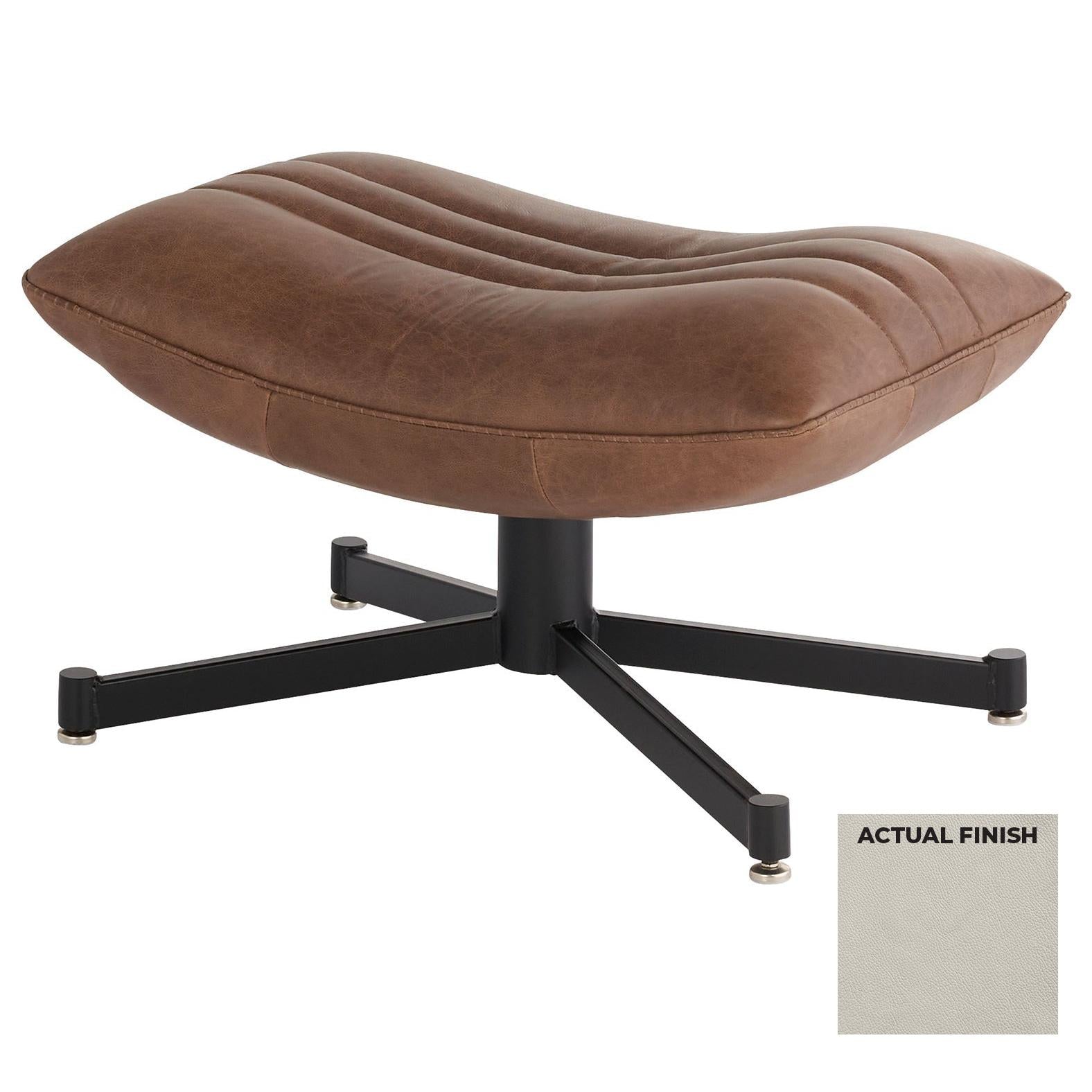 Cyan Design 11749 Eduarda Ottoman in Black & Taupe - Stylish Footstool for Living Room, Bedroom, or Lounge Decor