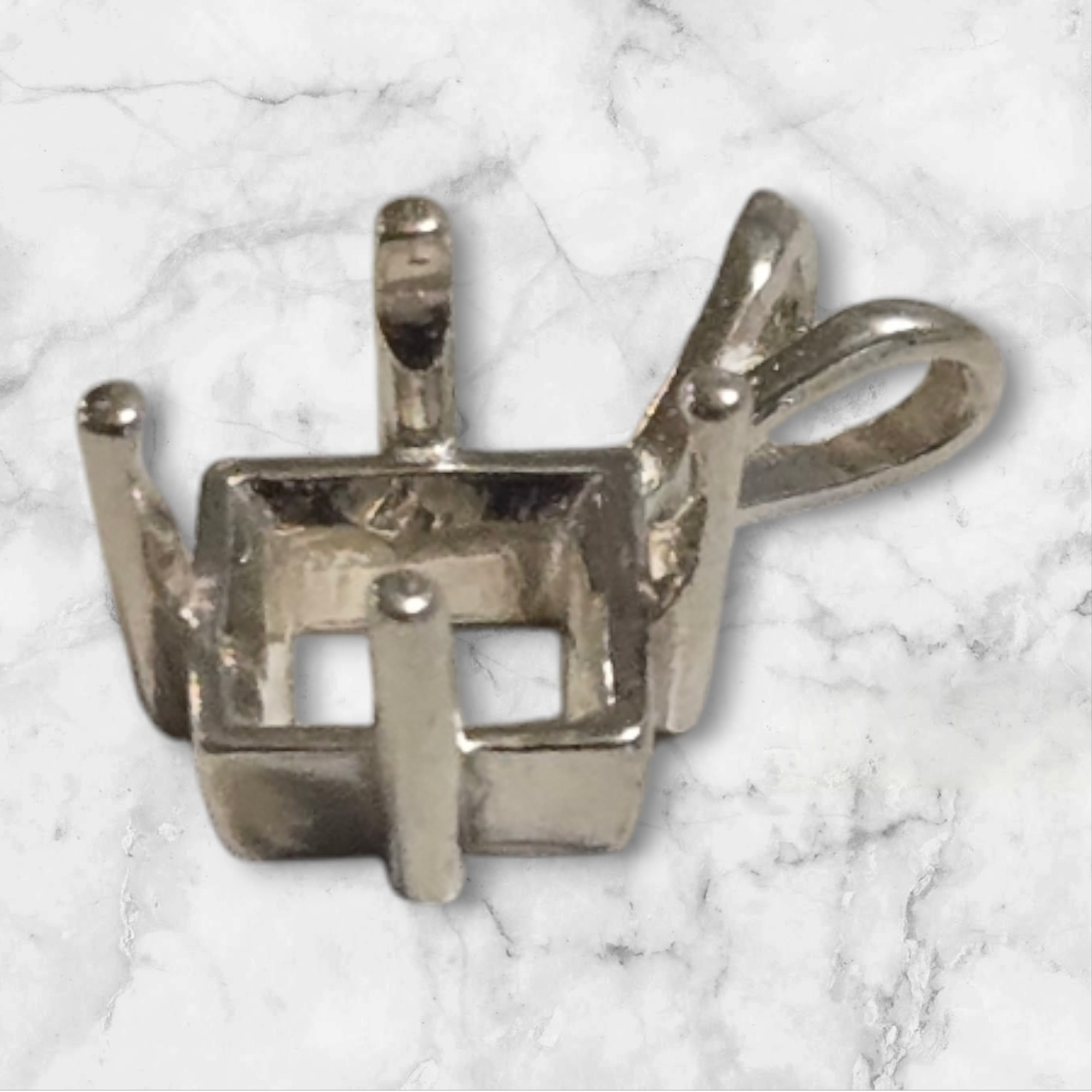 Premium 4mm & 12mm Square Pendant Settings - Solid Sterling Silver or 14k Gold - Handcrafted in USA - Perfect for Necklaces, Bracelets & Jewelry Making