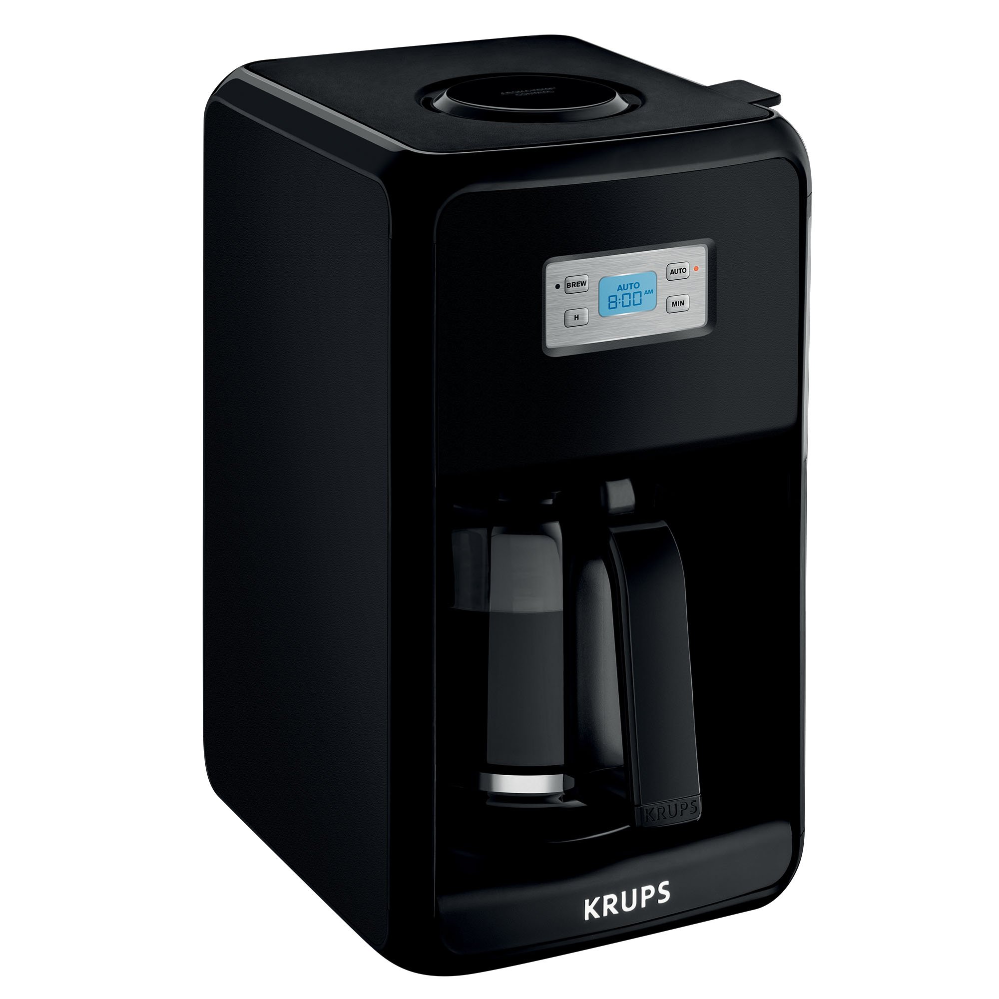 KRUPS 12-Cup Programmable Coffee Maker with LED Control Panel - Black - Perfect for Home, Office, and Entertaining