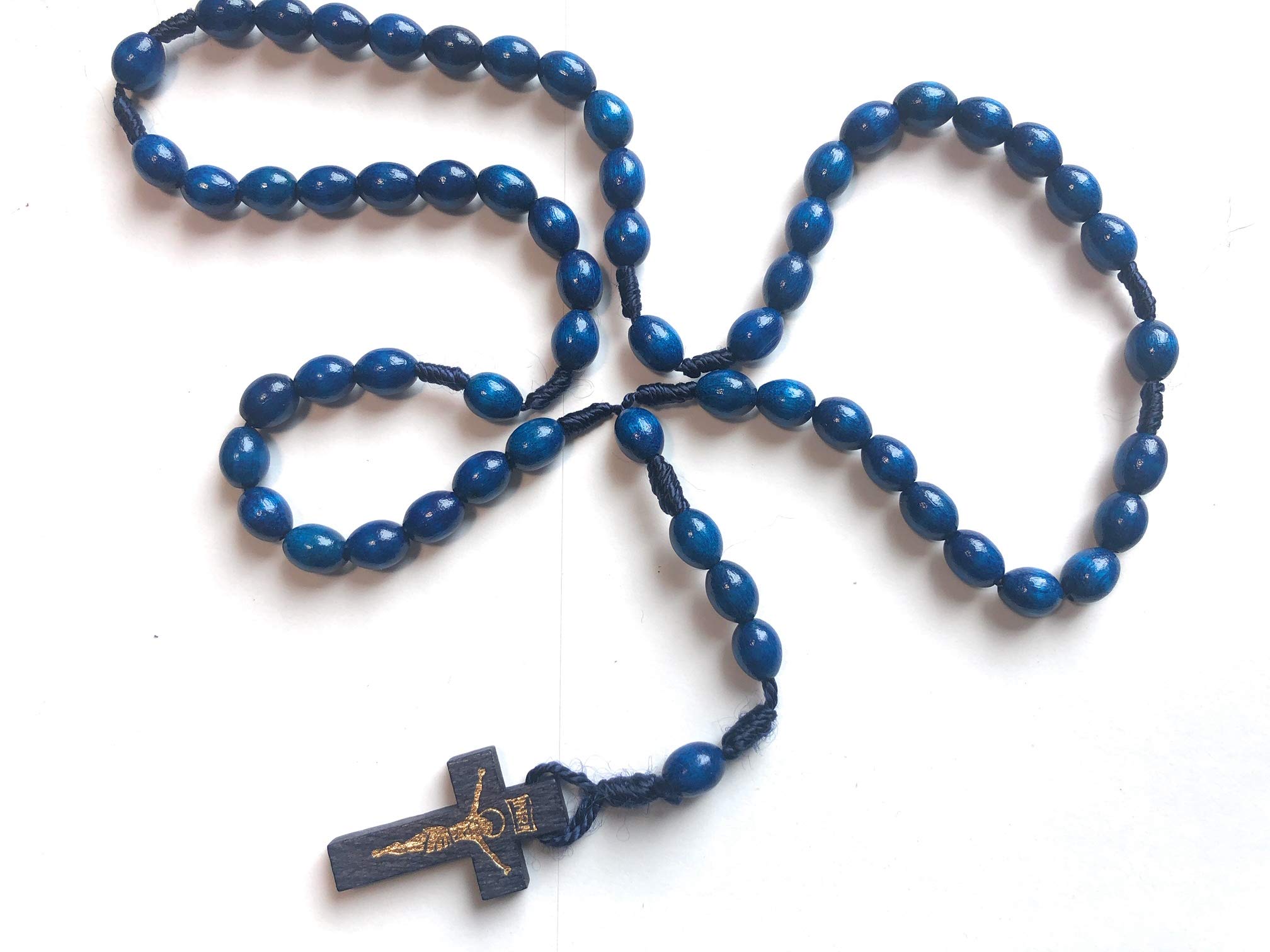 Authentic Holy Relic Rosary Touched to St. Dymphna, St. Maximilian Kolbe & St. Rita - Patron Saints for Mental Health, Depression, Anxiety, Addiction Recovery - AA NA Sobriety Gift - Blue Prayer Beads for Christmas & Daily Devotion